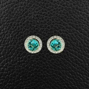 Sky Blue Topaz & Diamond Earrings