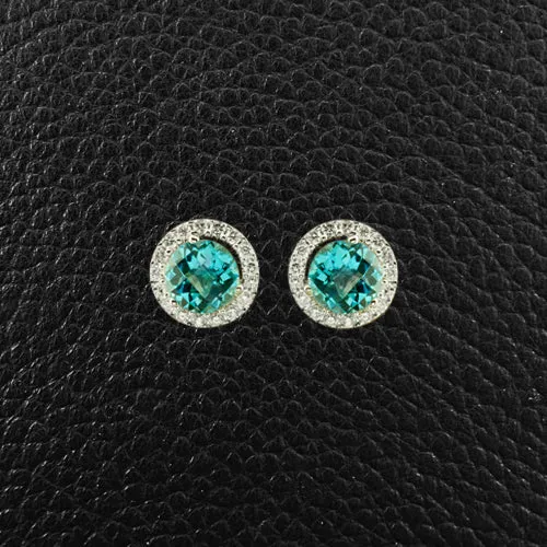 Sky Blue Topaz & Diamond Earrings