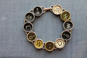 Slow Down Typewriter Key Bracelet