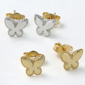 Small Butterfly 18K Gold Post Earrings