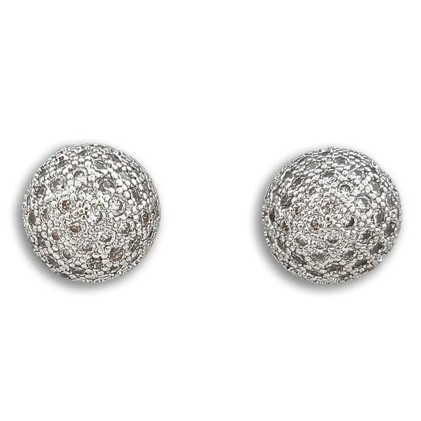 Small Pave Stud Earrings-Pamela