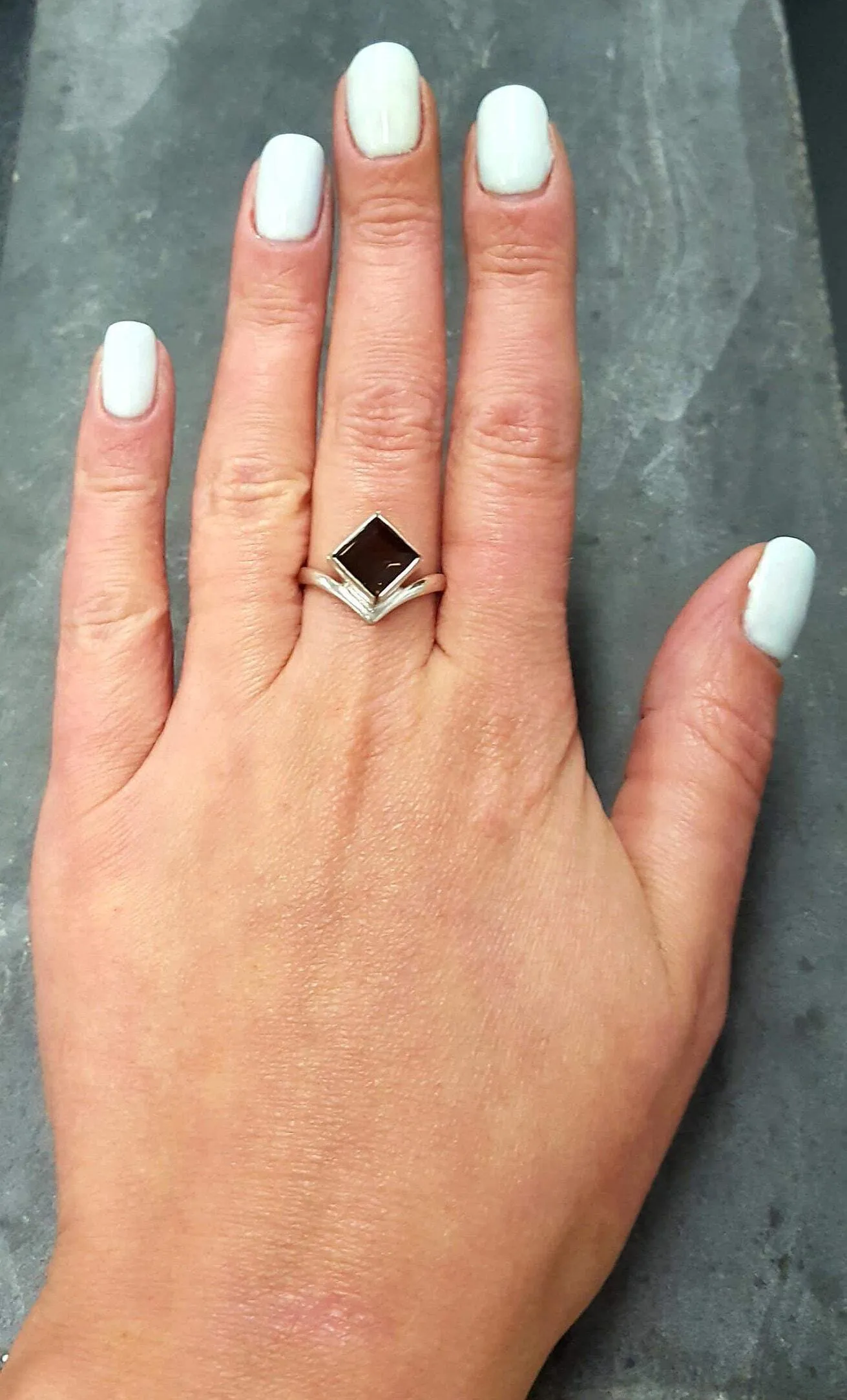 Smoky Topaz Ring - Genuine Topaz Ring - Vintage Square Ring