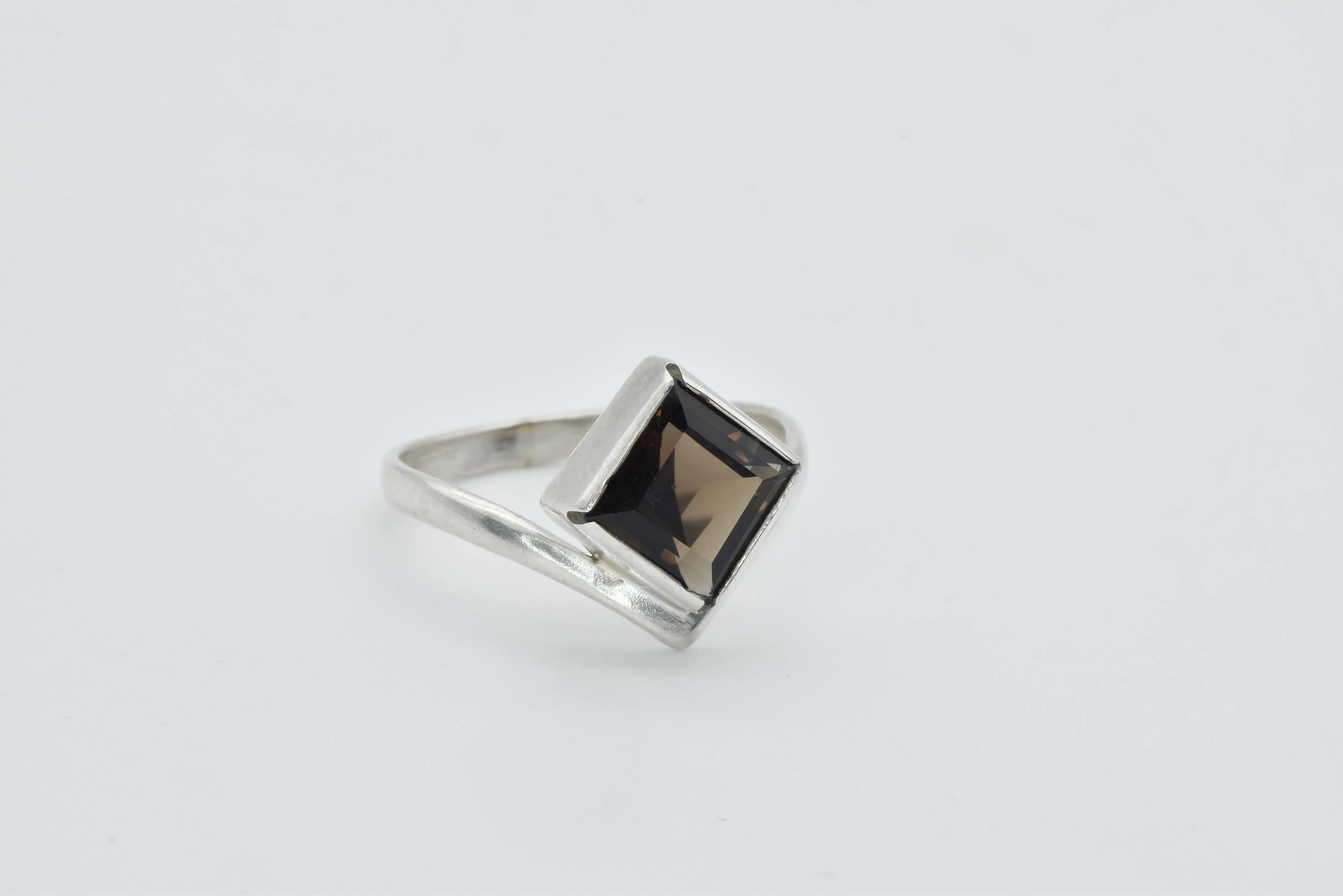 Smoky Topaz Ring - Genuine Topaz Ring - Vintage Square Ring