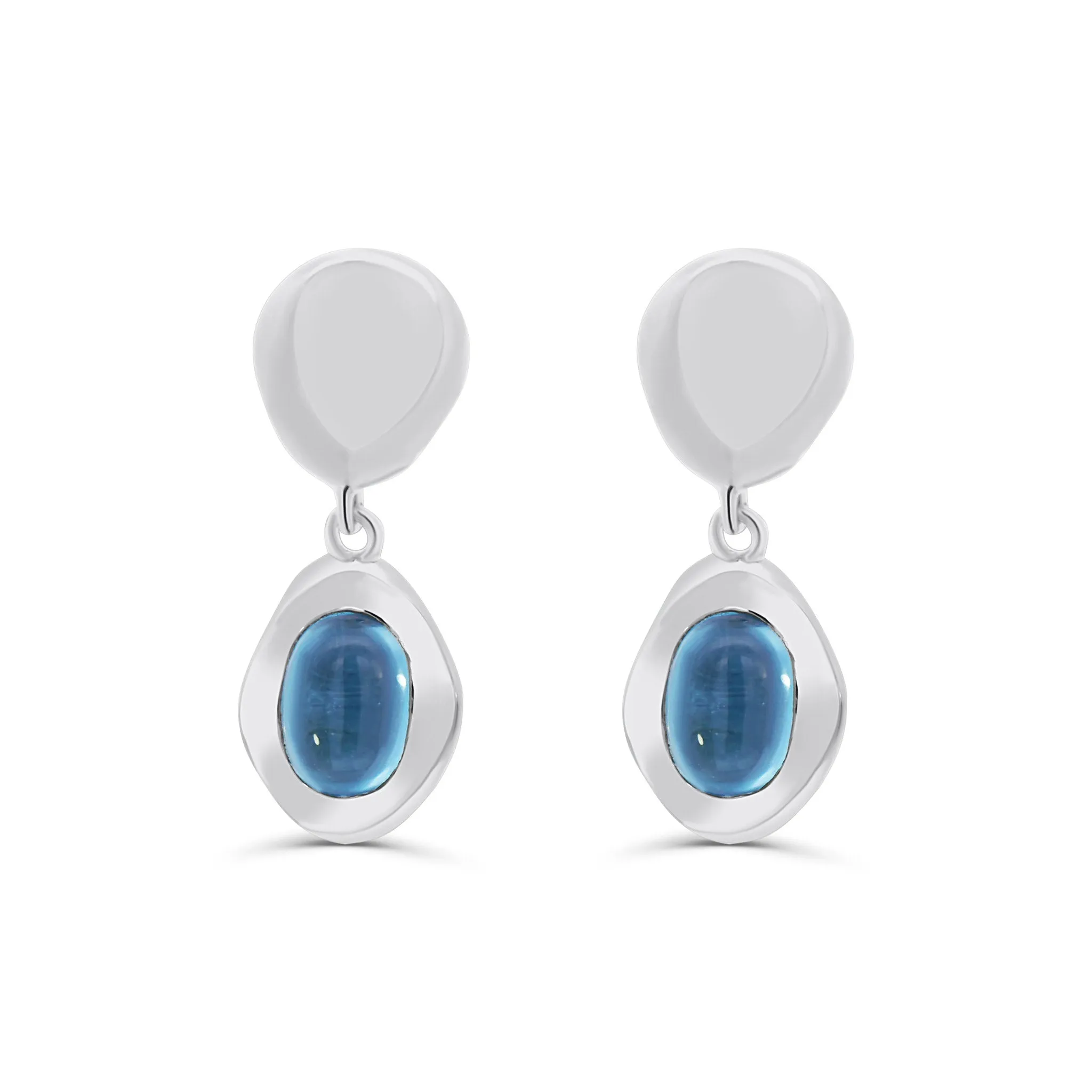 Sofia Blue Topaz Drop Stud Earrings