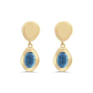 Sofia Blue Topaz Drop Stud Earrings