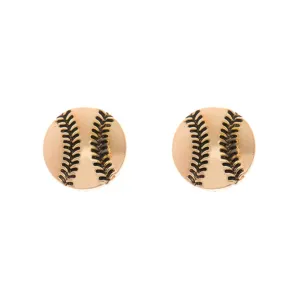 Softball Earrings - Rose Gold