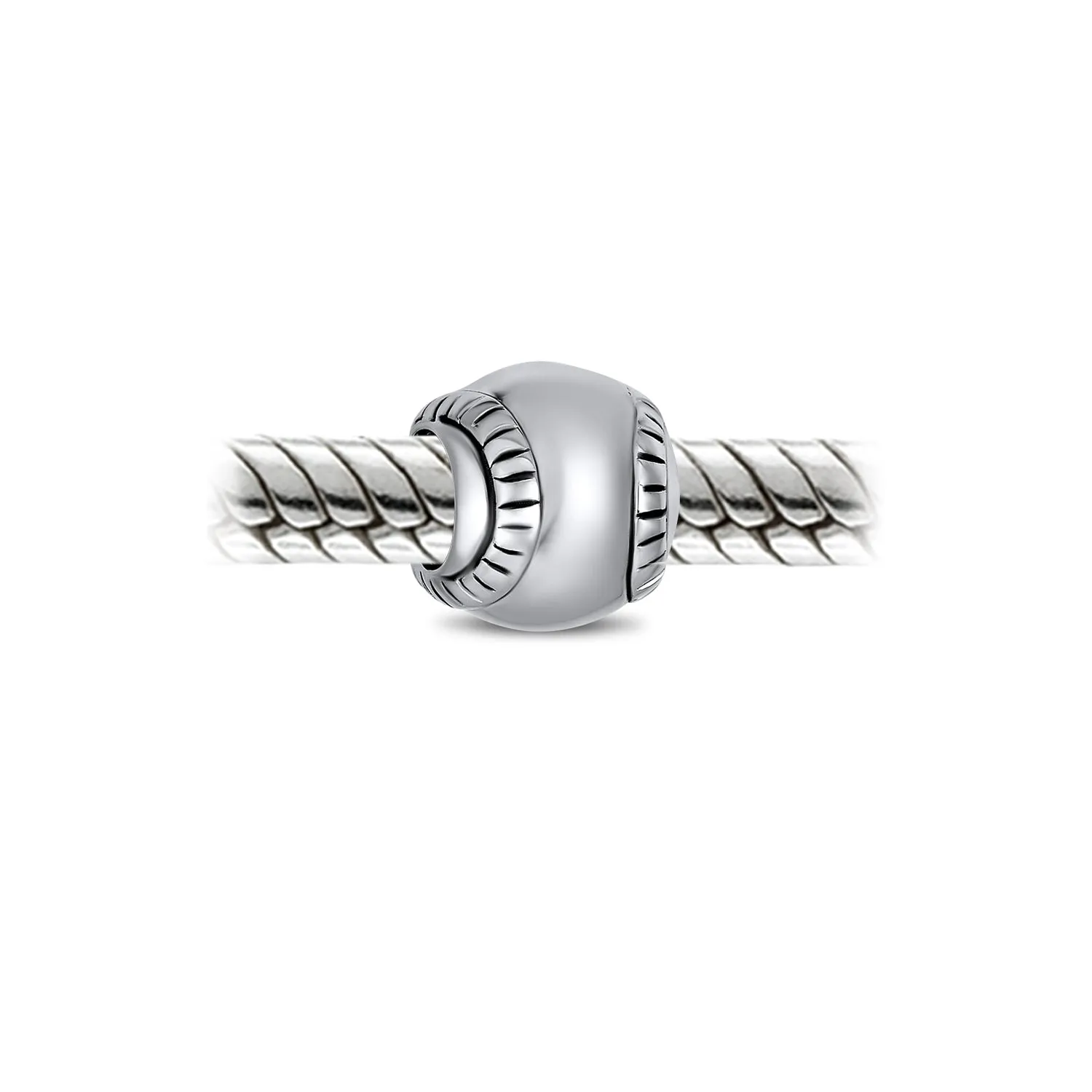 Softball Team Charm Bead Sterling Silver for European Bracelets