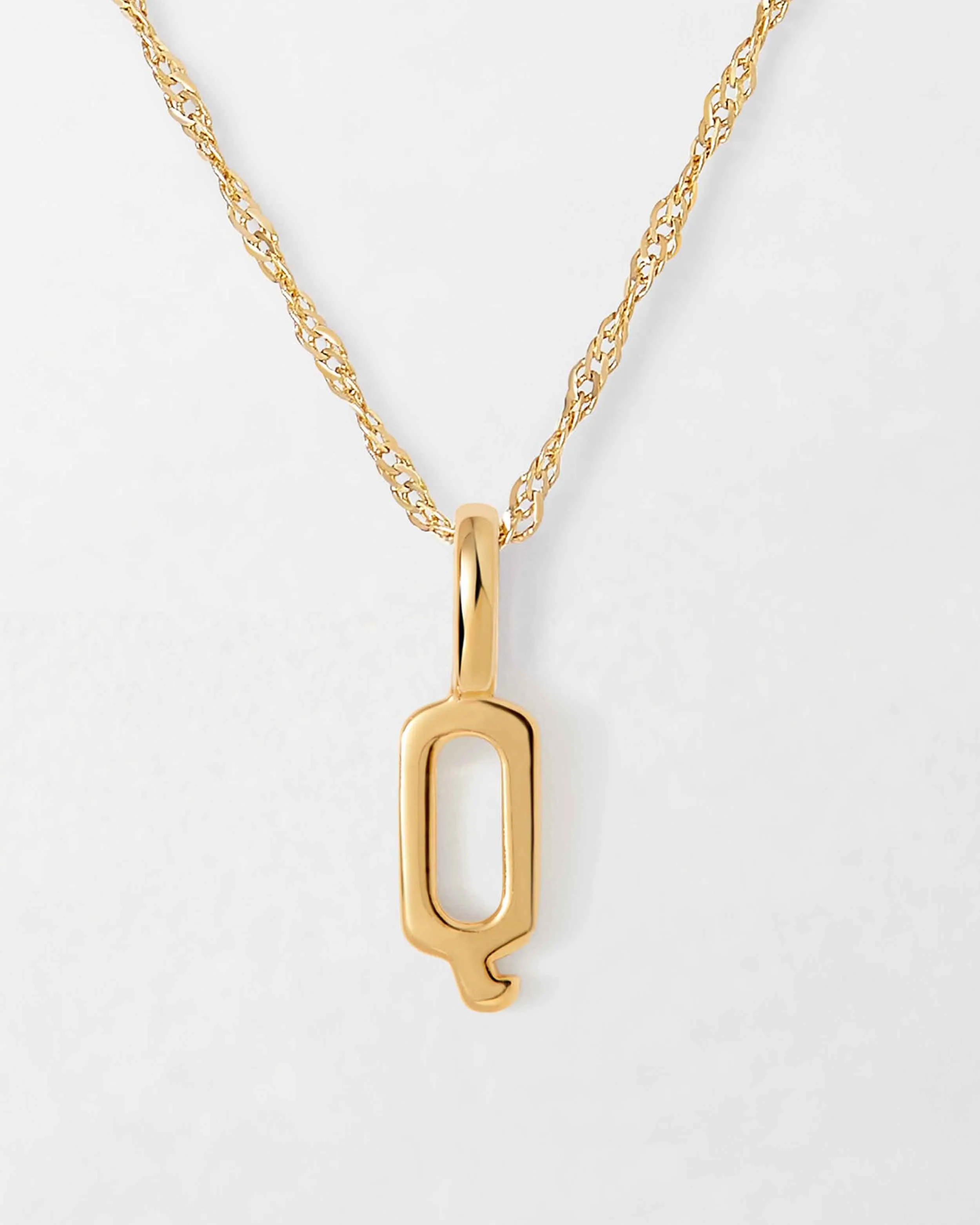 Solid Gold Initial Necklace