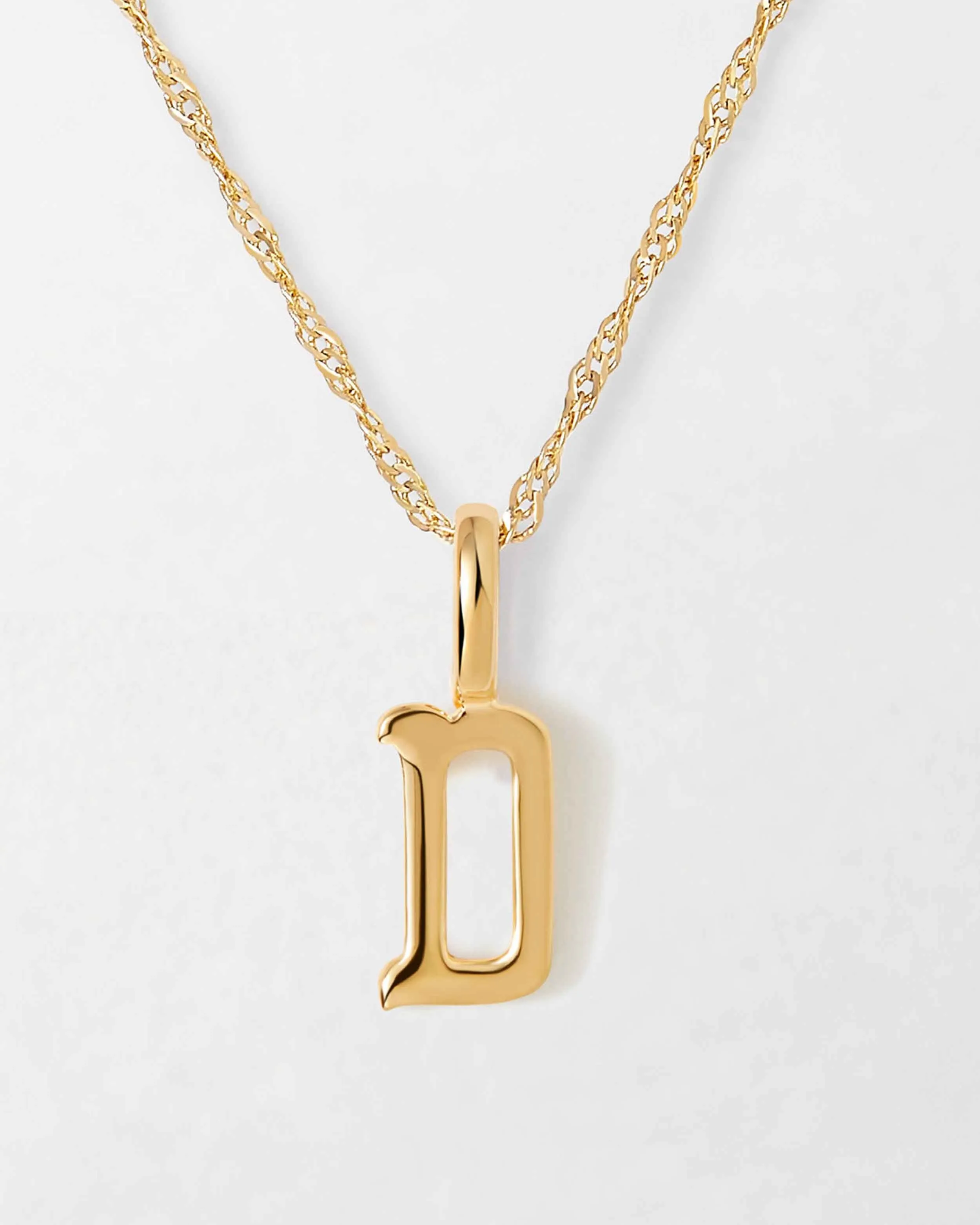 Solid Gold Initial Necklace