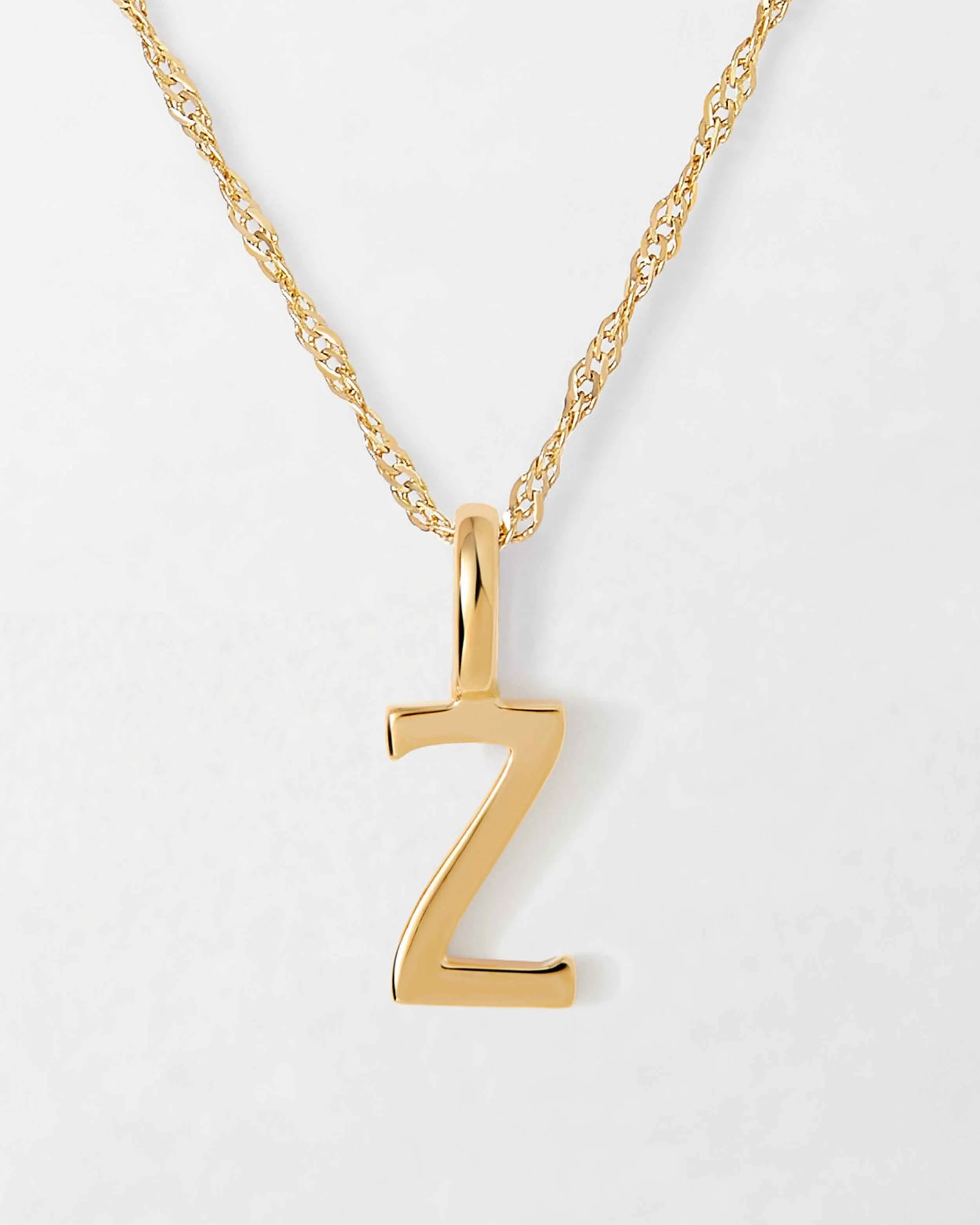 Solid Gold Initial Necklace