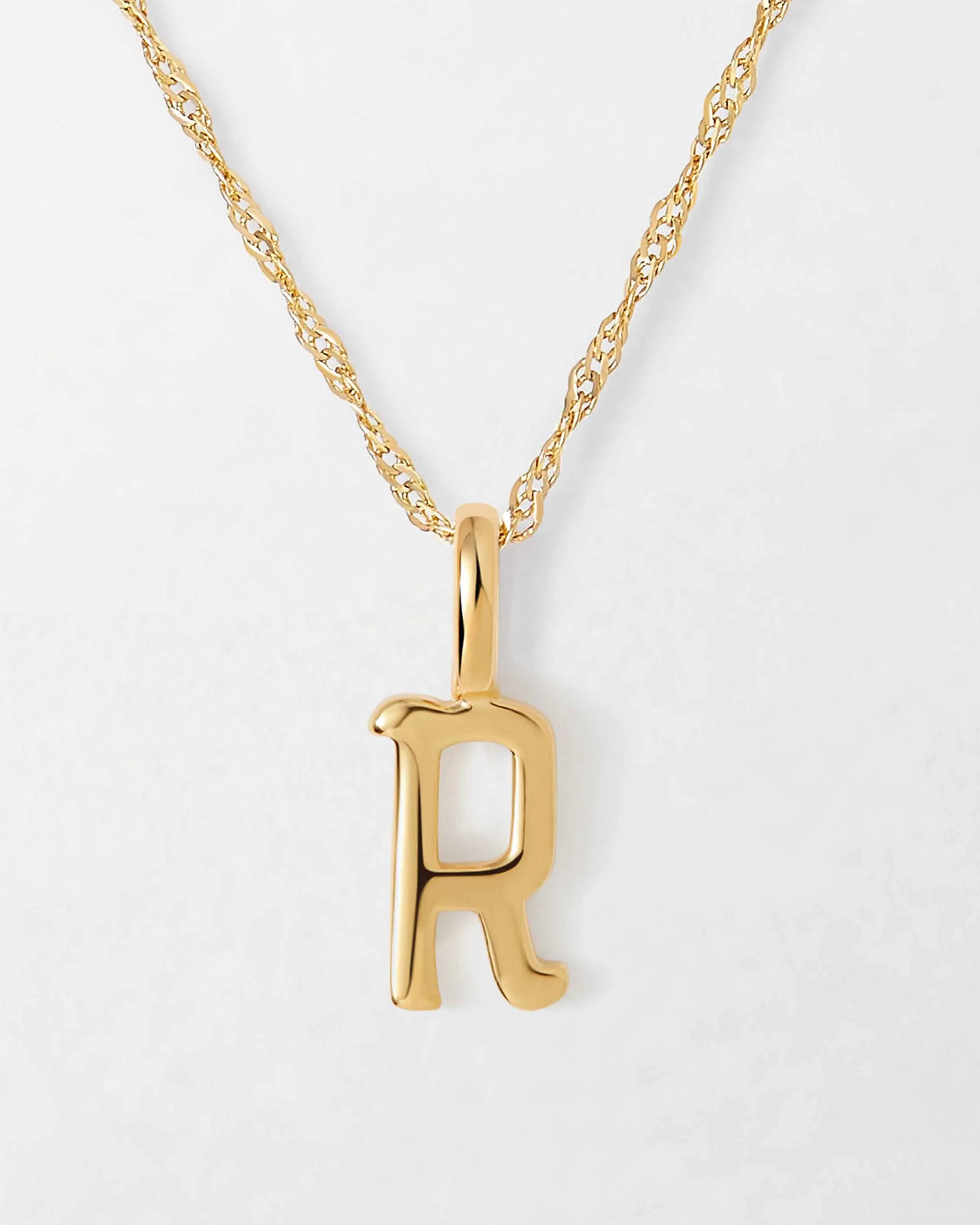 Solid Gold Initial Necklace