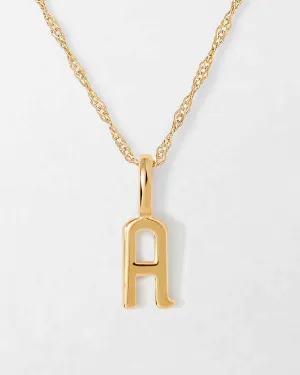 Solid Gold Initial Necklace