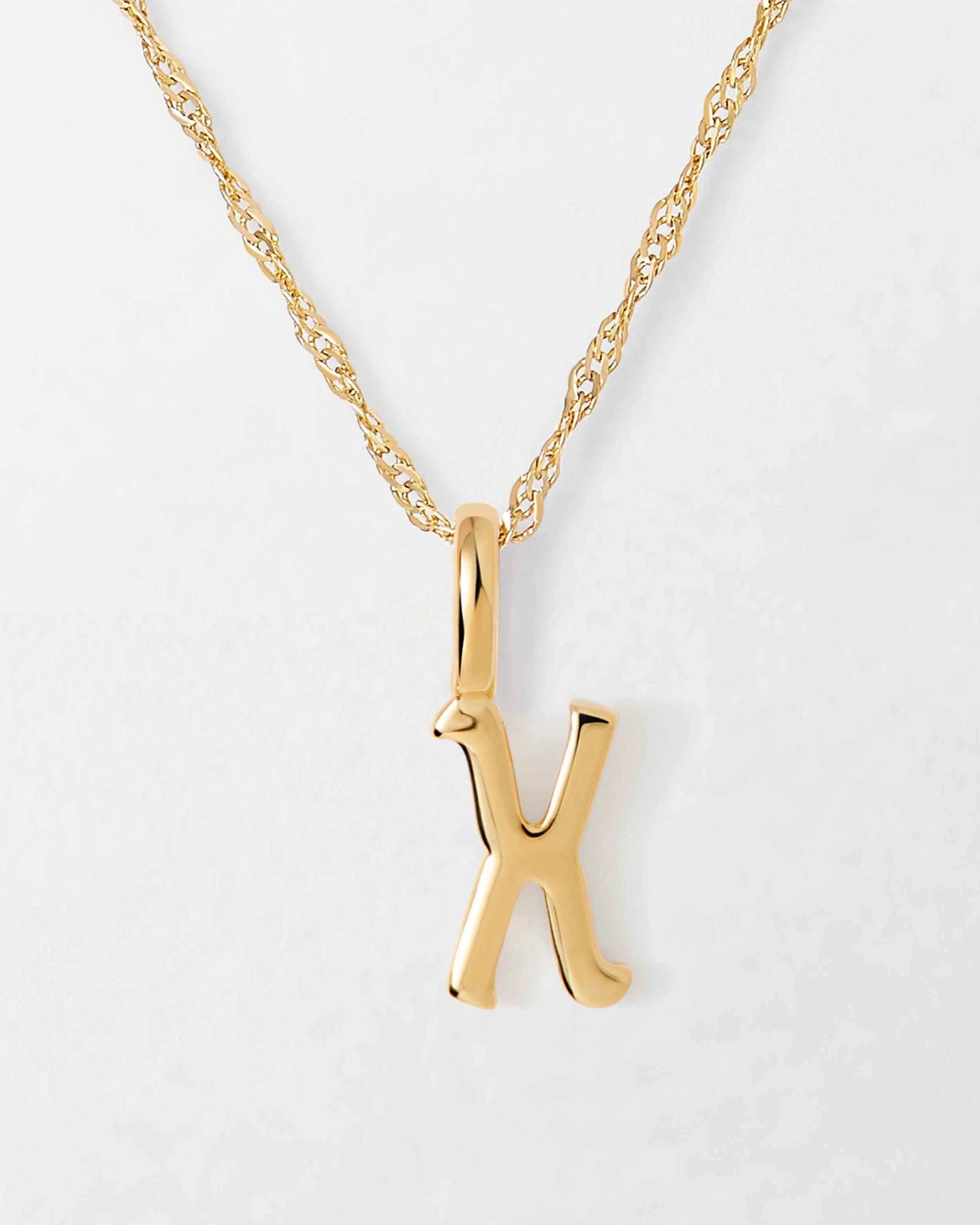 Solid Gold Initial Necklace