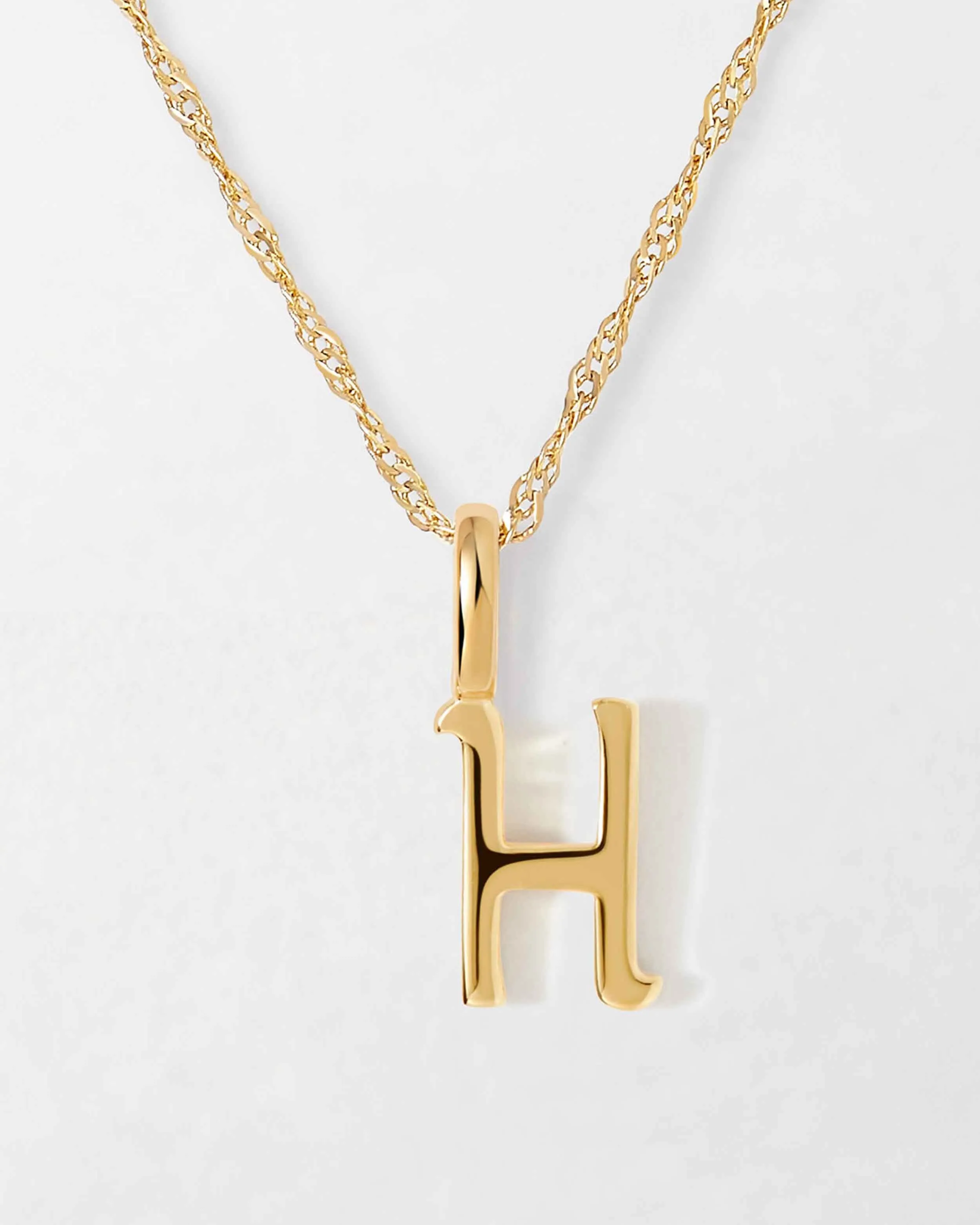 Solid Gold Initial Necklace