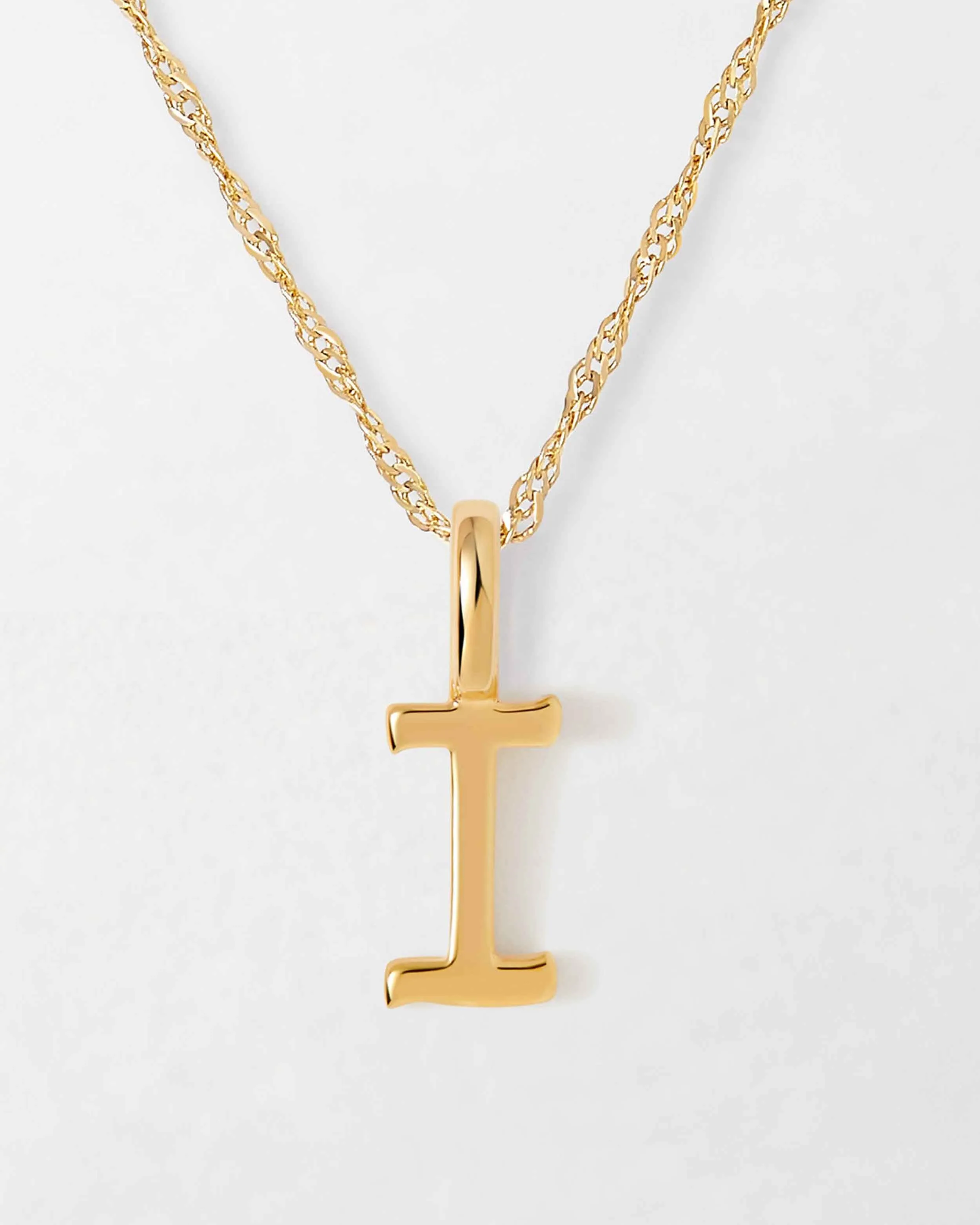 Solid Gold Initial Necklace