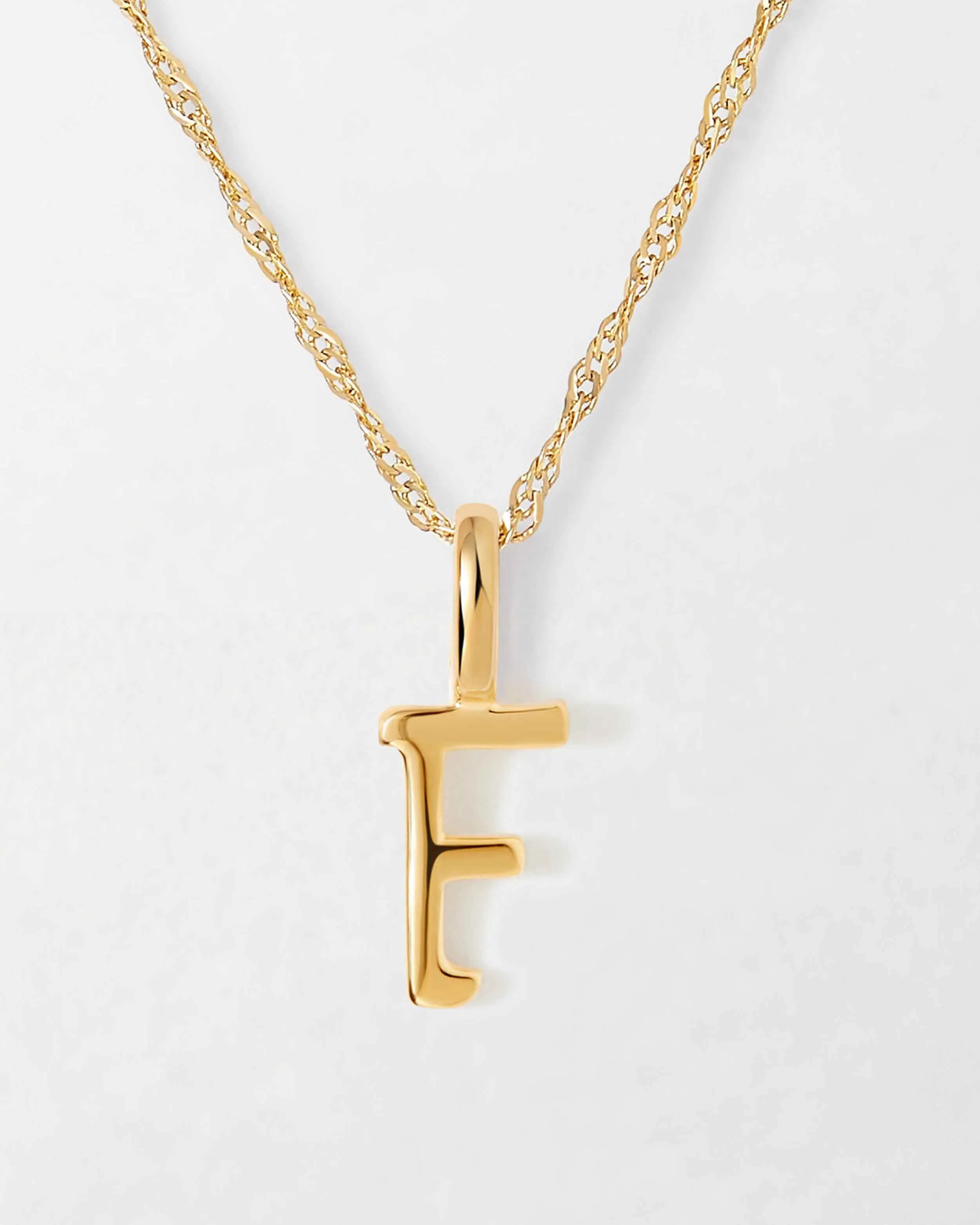 Solid Gold Initial Necklace