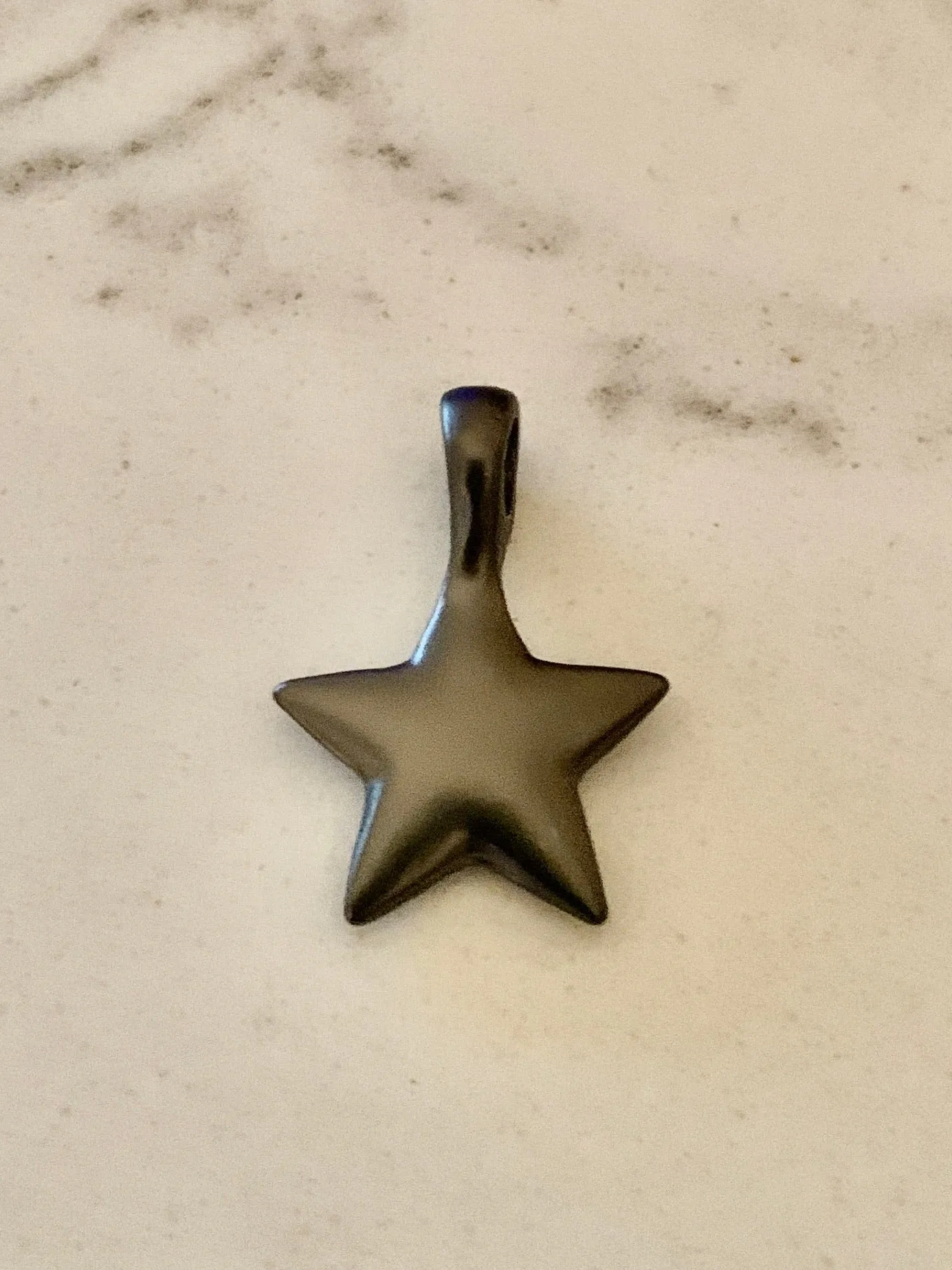 Solid Star Charm - Hematite