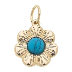 Southwestern Flower Charm in Turquoise