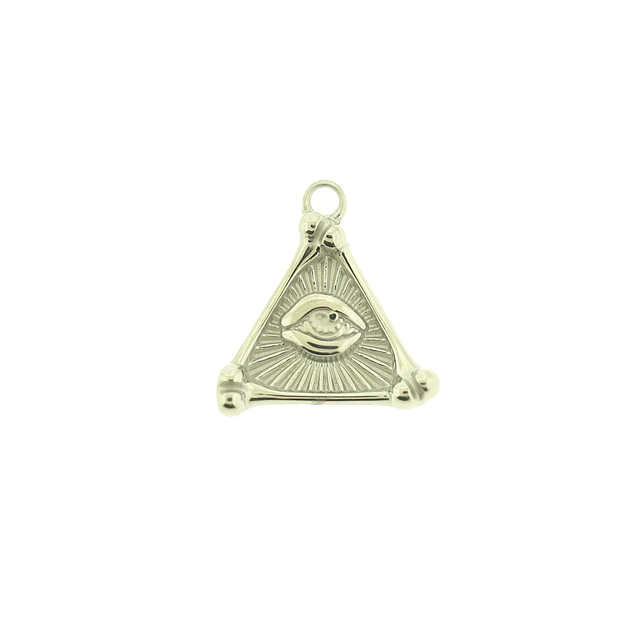 Stainless Steel Eye Charm - Triangle Eye of Providence - Shiny!