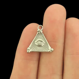 Stainless Steel Eye Charm - Triangle Eye of Providence - Shiny!