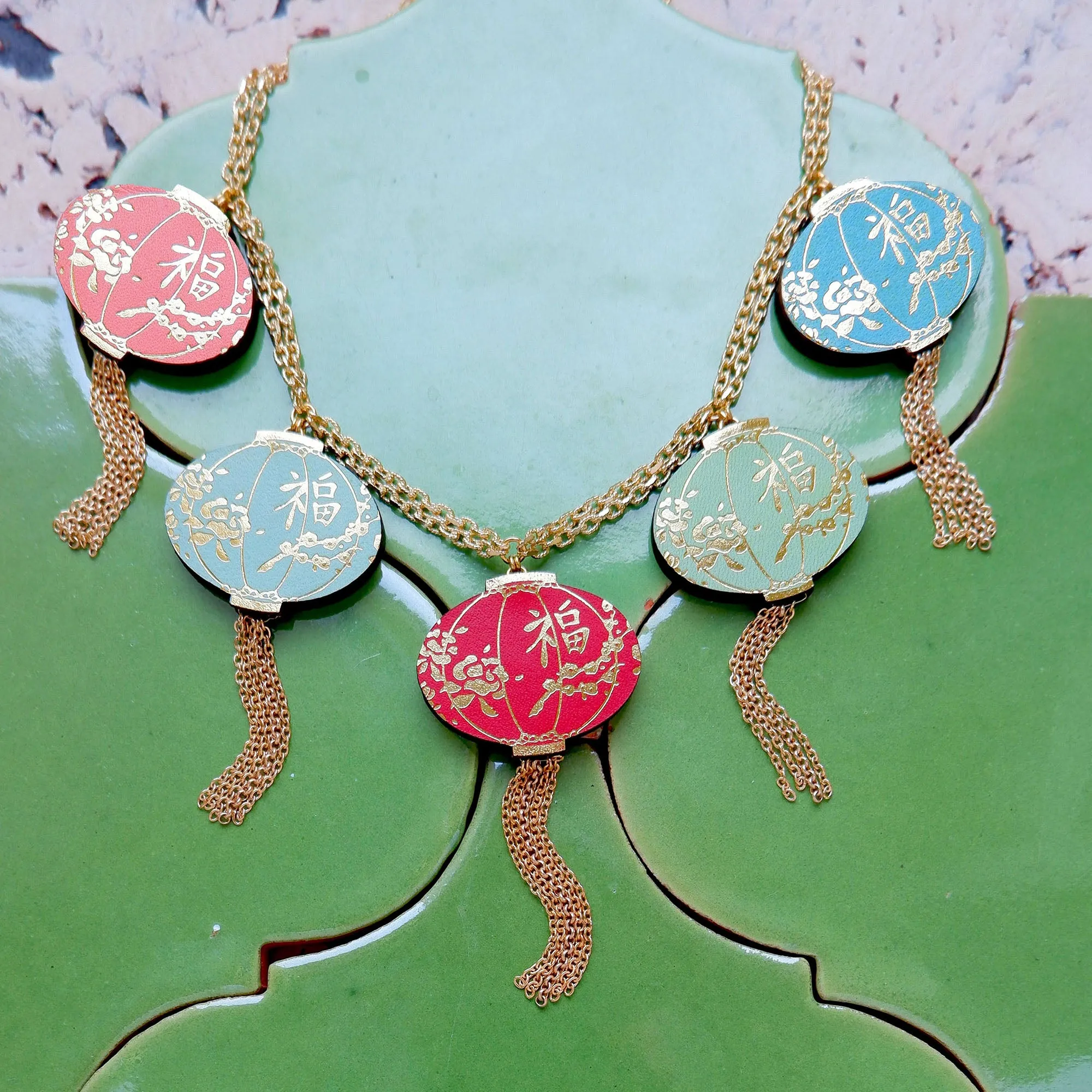 STRING OF LANTERNS . necklace