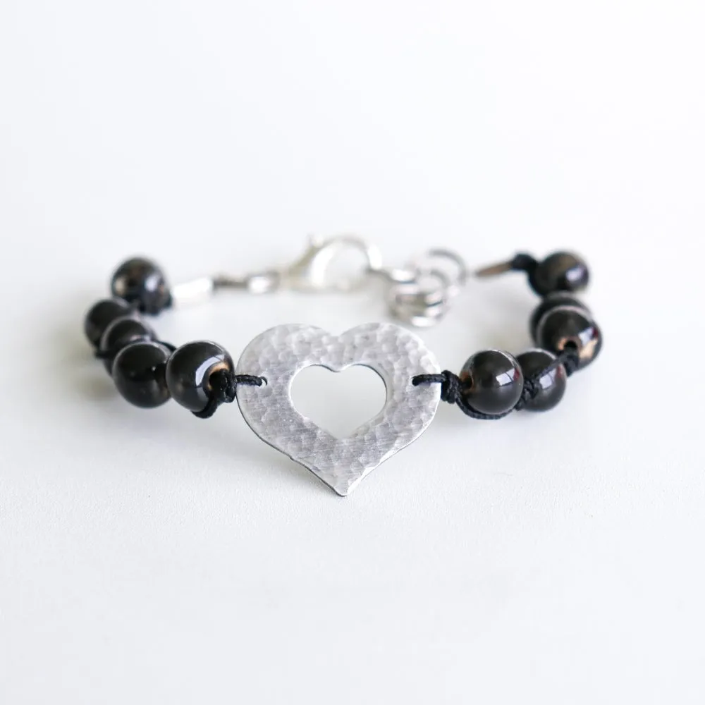 SwaziMUD™ Hammered Heart Bracelet