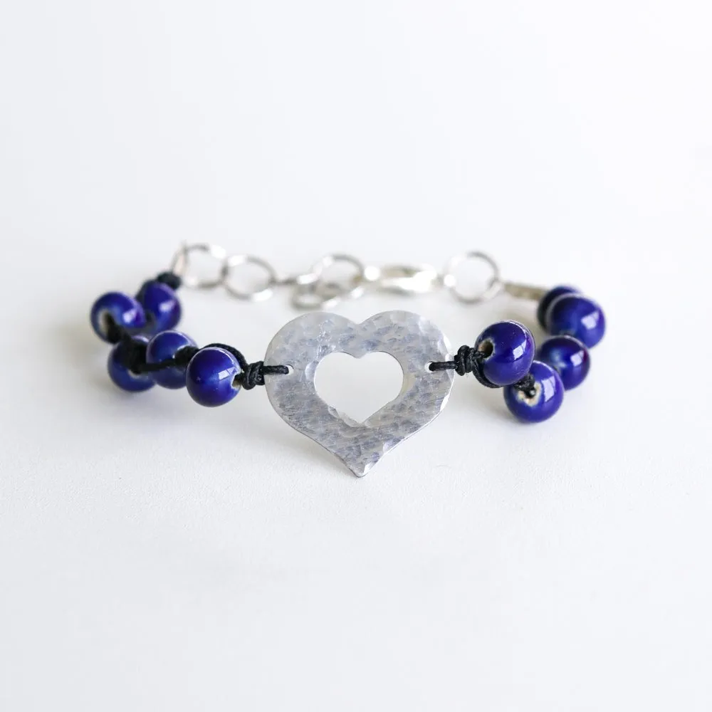 SwaziMUD™ Hammered Heart Bracelet