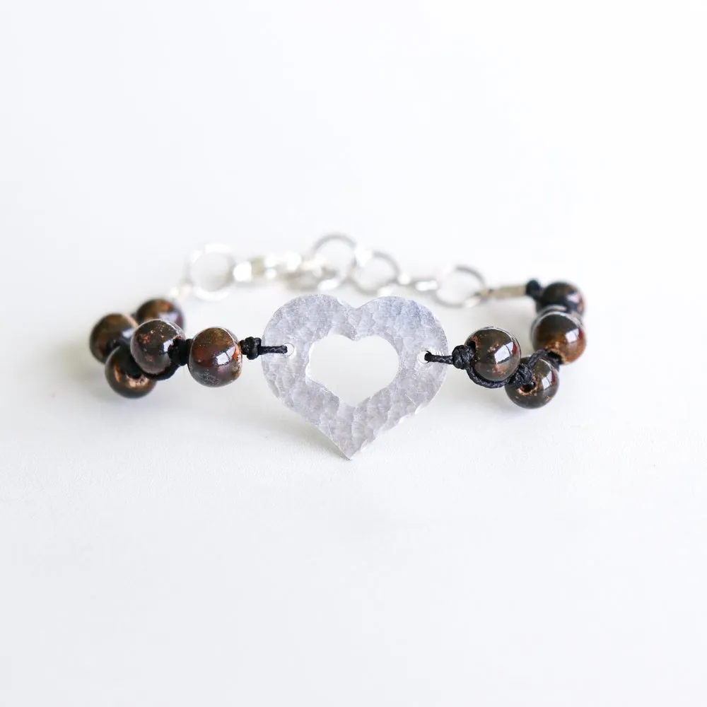 SwaziMUD™ Hammered Heart Bracelet