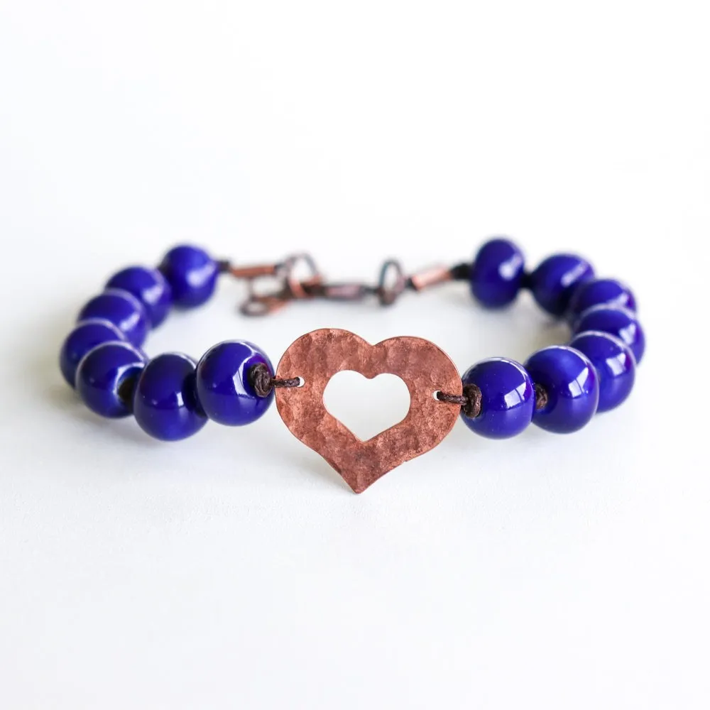 SwaziMUD™ Hammered Heart Bracelet