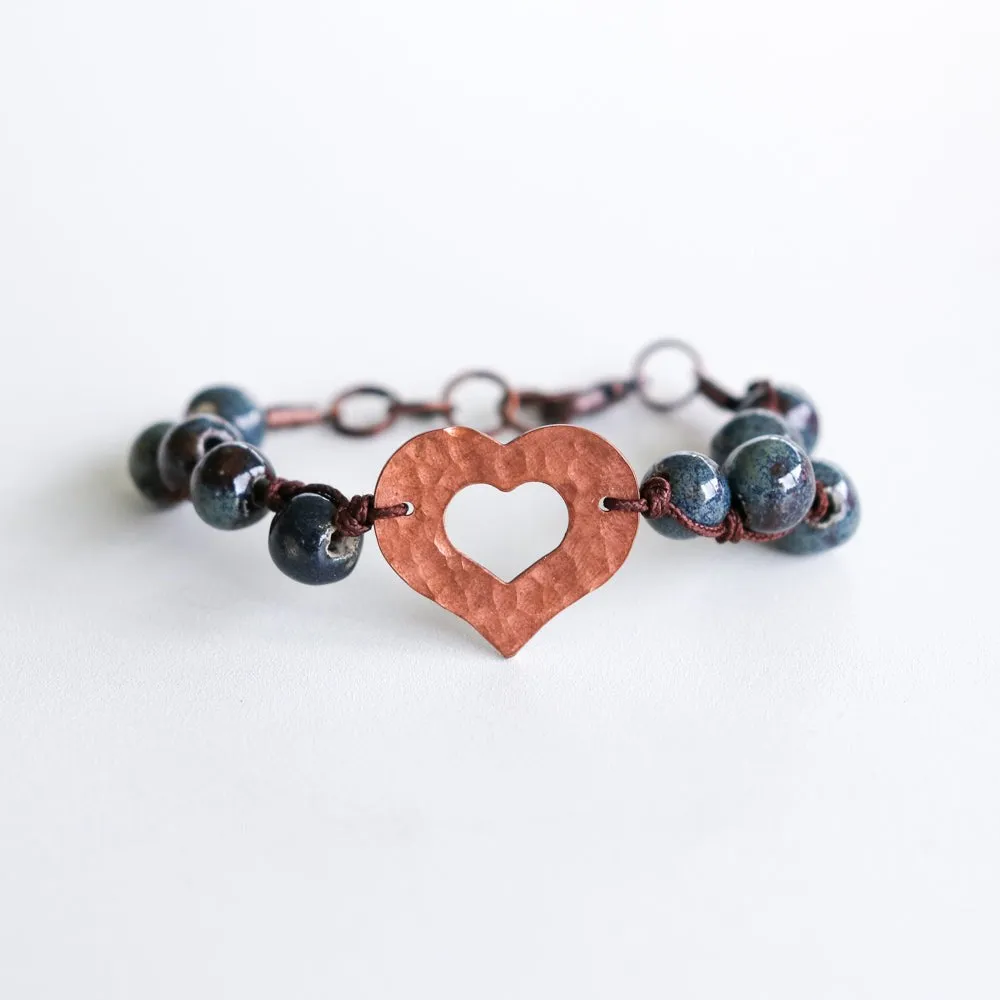 SwaziMUD™ Hammered Heart Bracelet