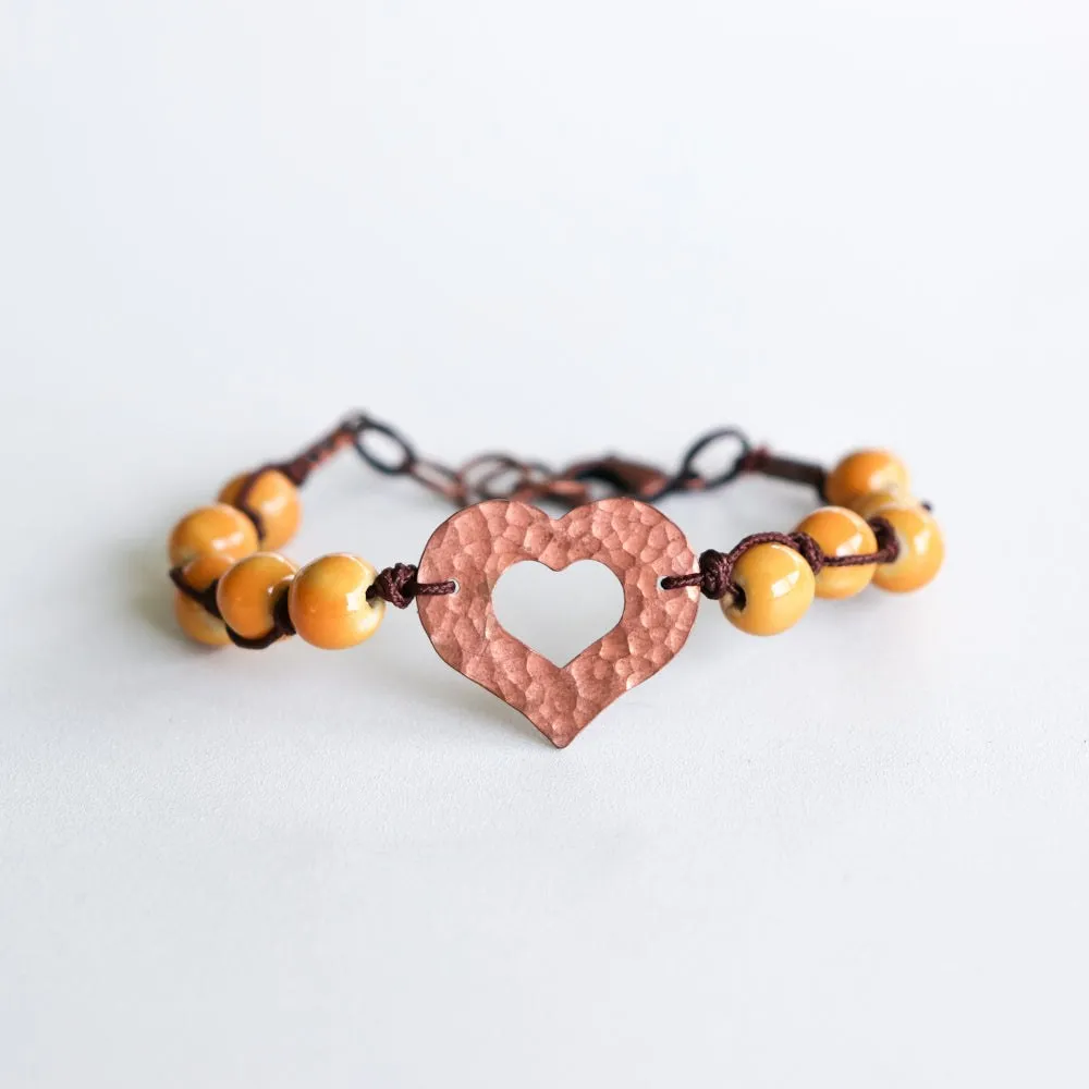 SwaziMUD™ Hammered Heart Bracelet