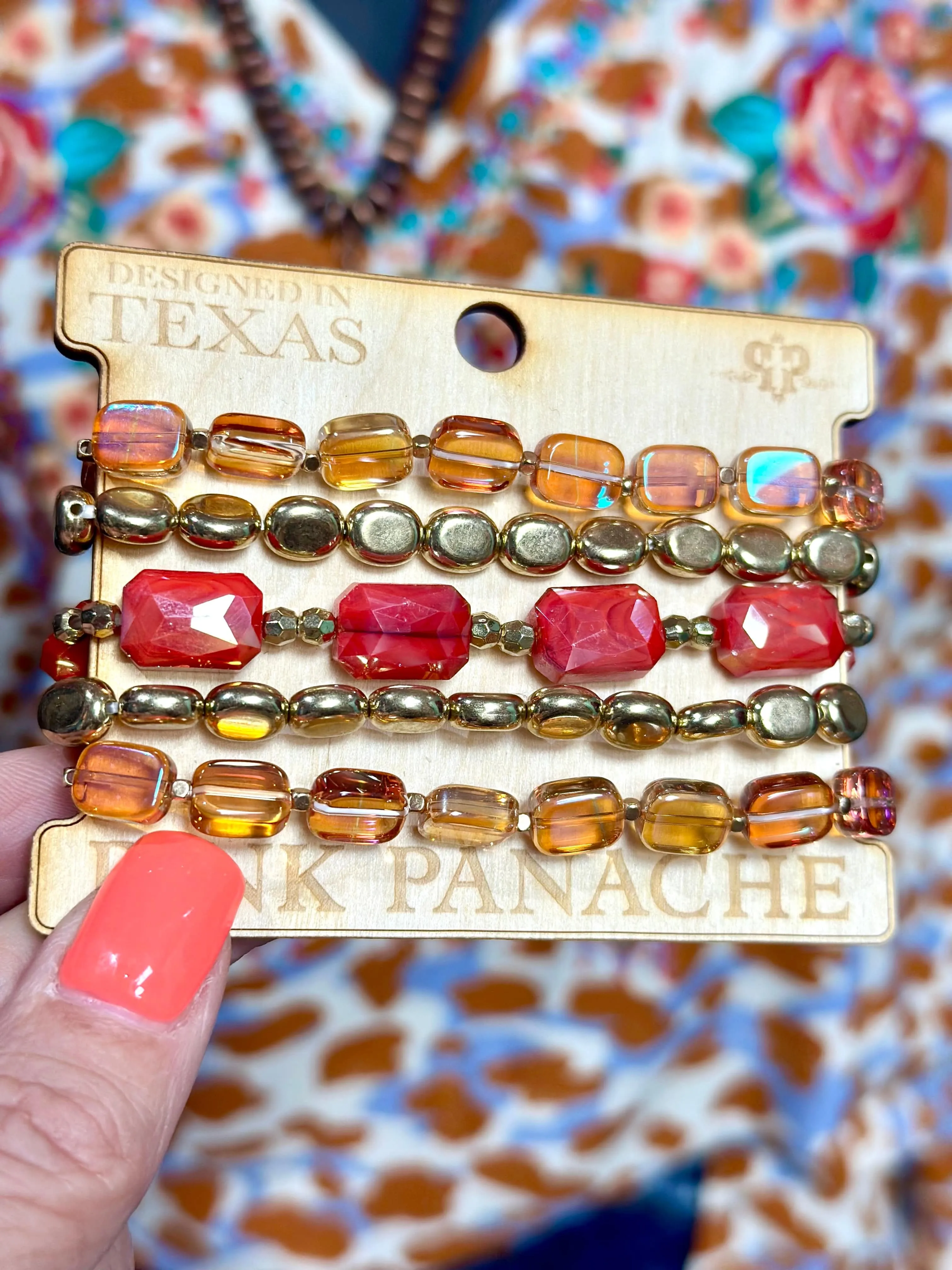 The Pink Panache Autumn Fall Stack Bracelet Set