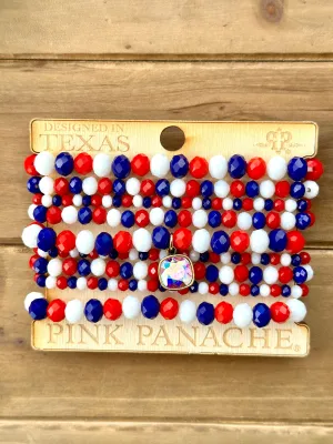 The Pink Panache Stars & Stripes Stack Bracelet Set