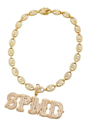 Thesupermade Hip-hop Diamond Letter Necklace - 2229