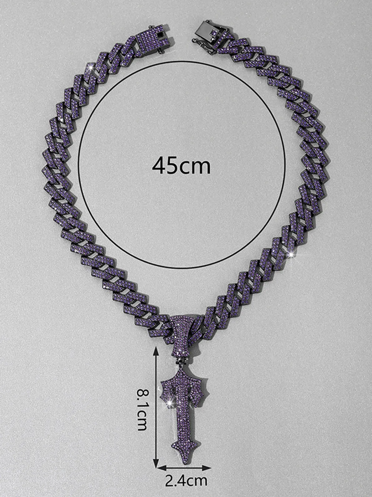 Thesupermade Purple Diamond Cuban Necklace