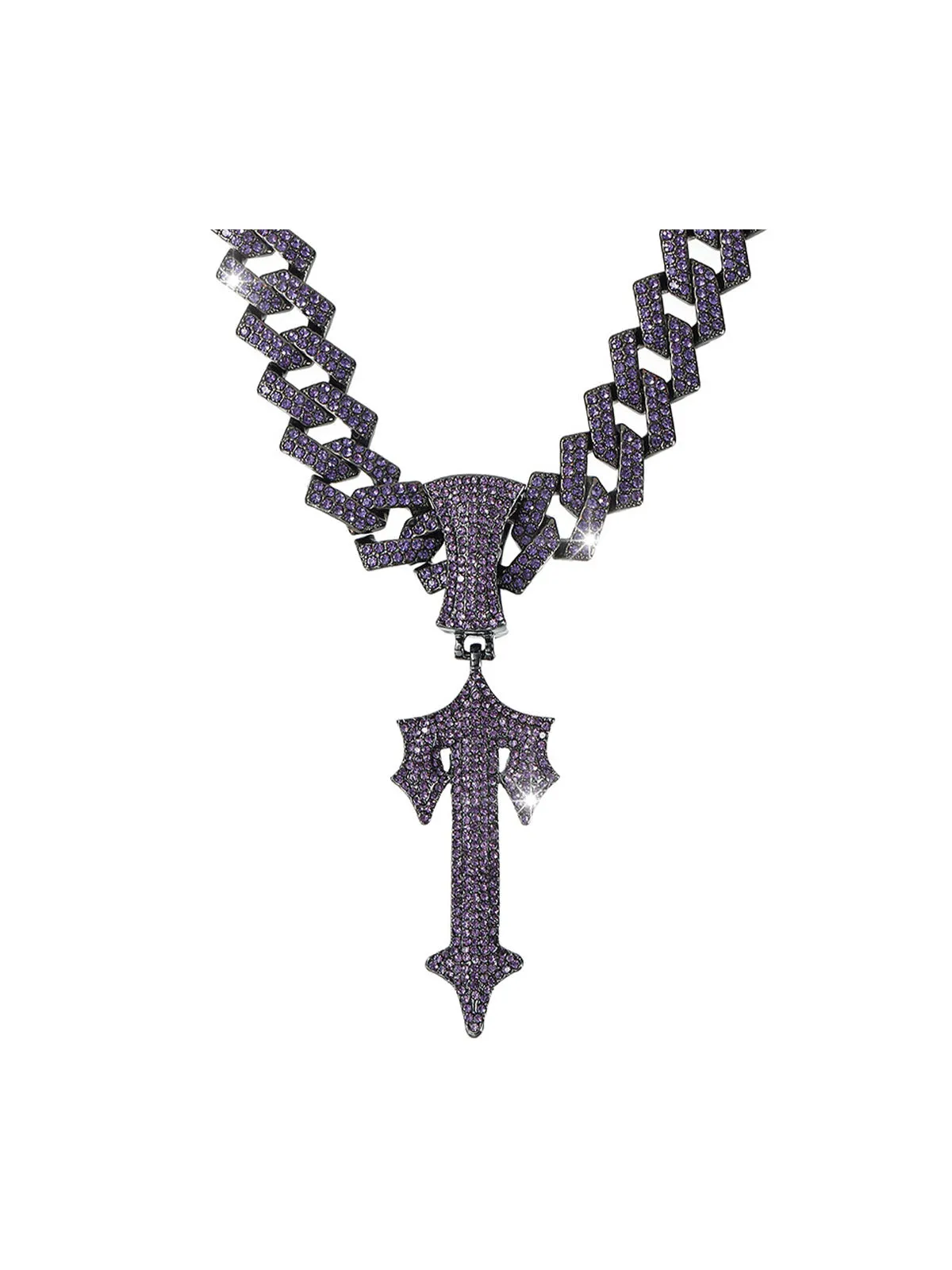 Thesupermade Purple Diamond Cuban Necklace