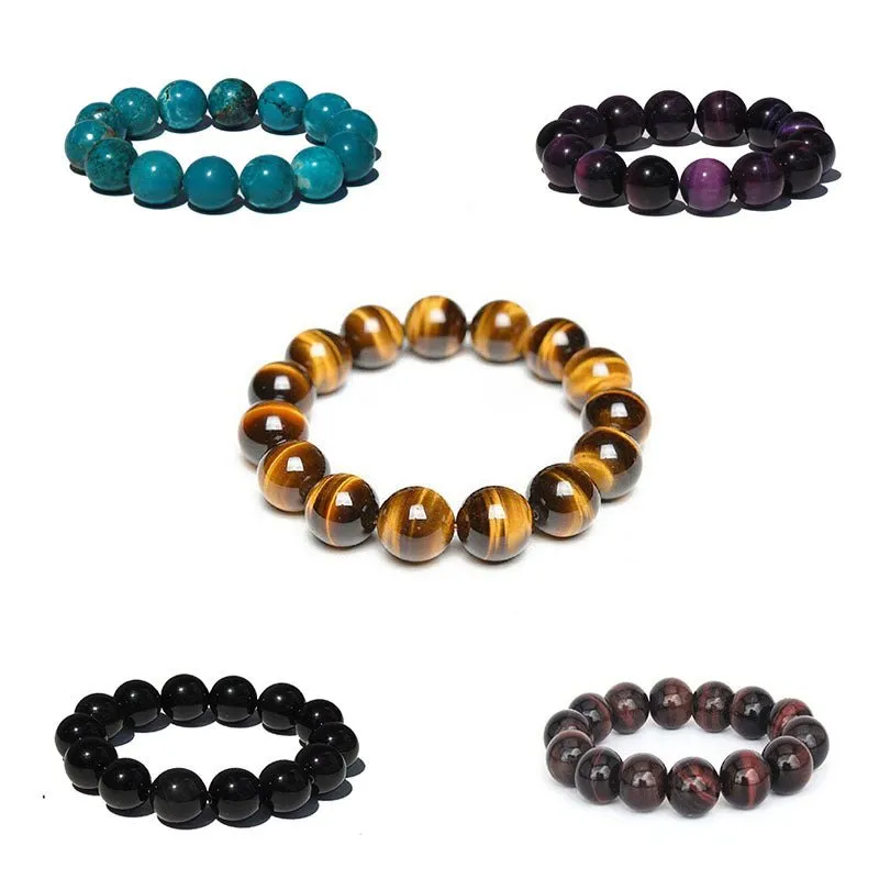 Tiger Eye, Obsidian & Turquoise Bracelets