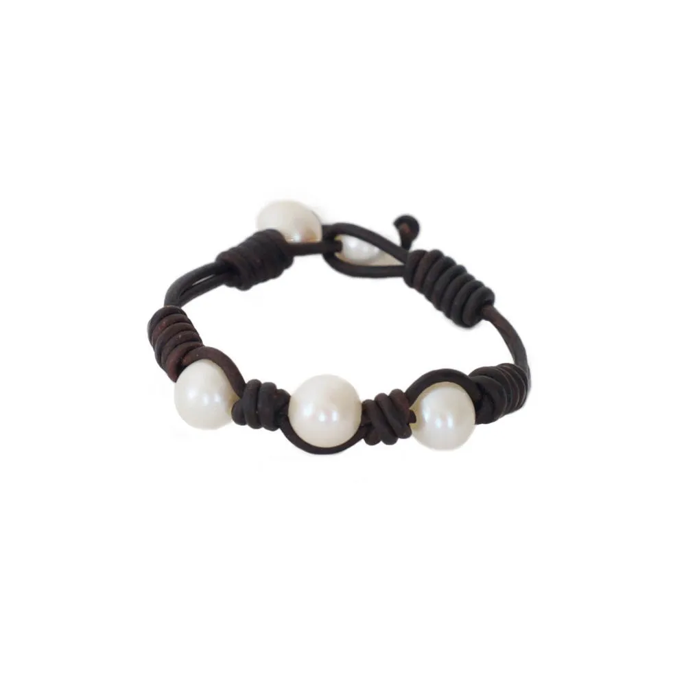 Triple Freshwater Pearl Wrap Bracelet