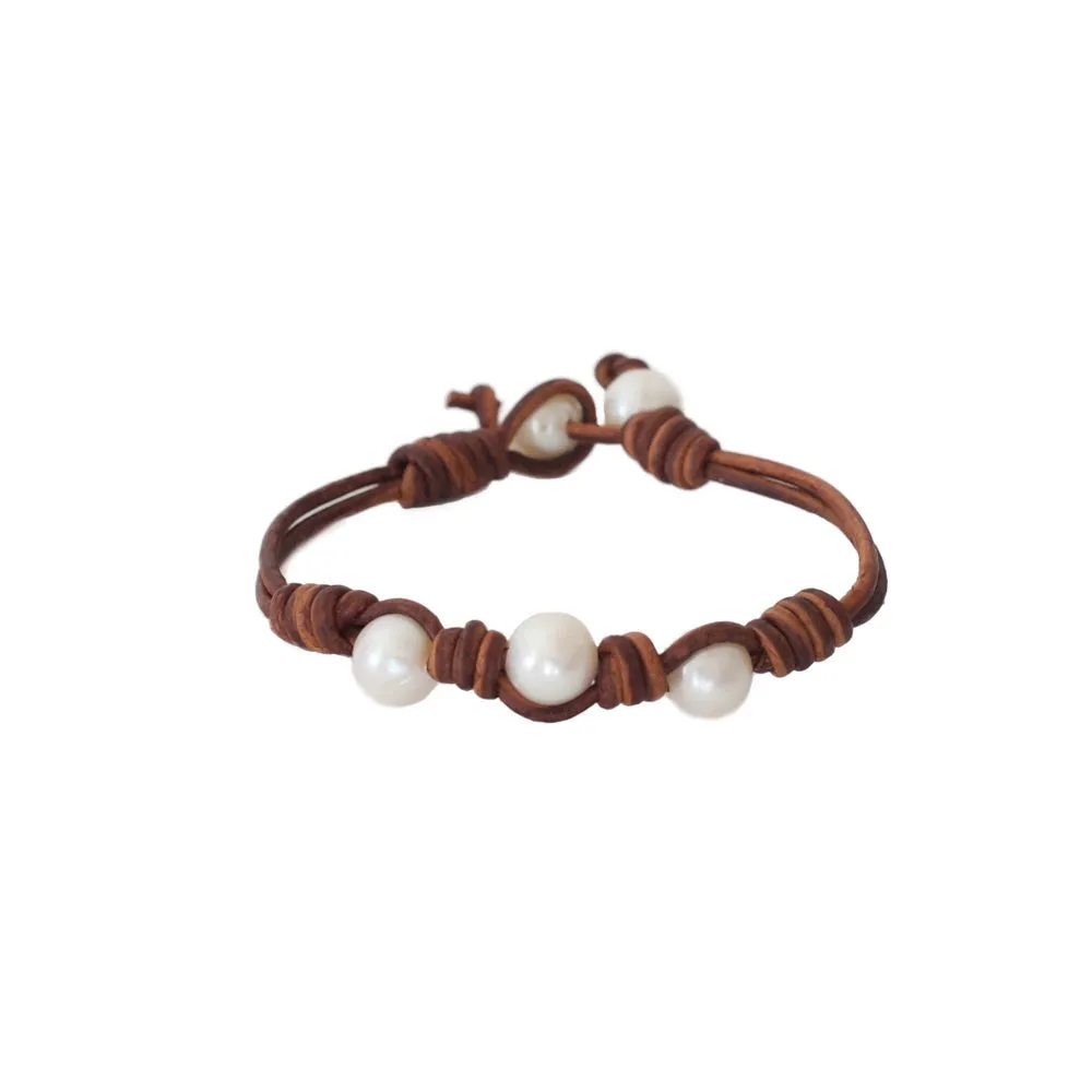 Triple Freshwater Pearl Wrap Bracelet