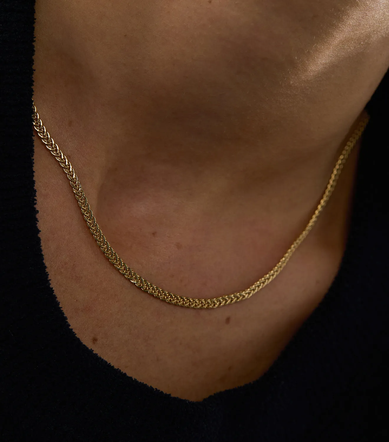 Twisted Snake Chain Necklace | Yellow Gold