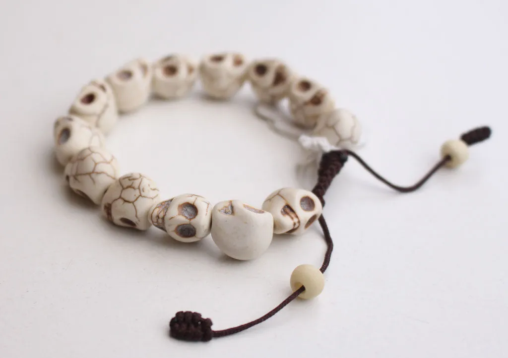 Unique Skull Head Adjustable Bone Bracelet