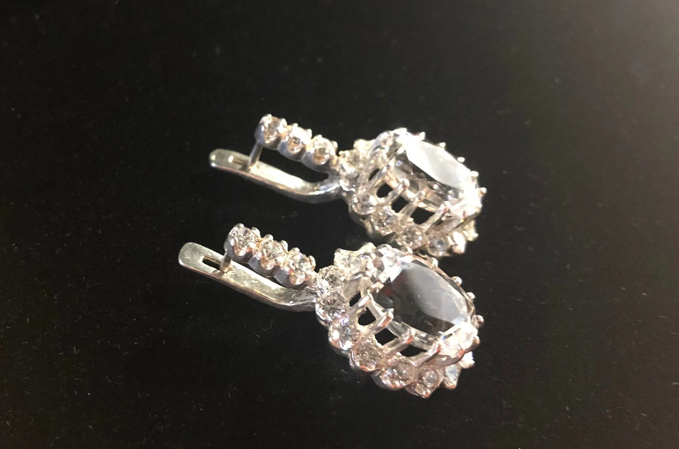 Victorian Topaz Earrings - White Topaz Earrings - Topaz Long Earrings