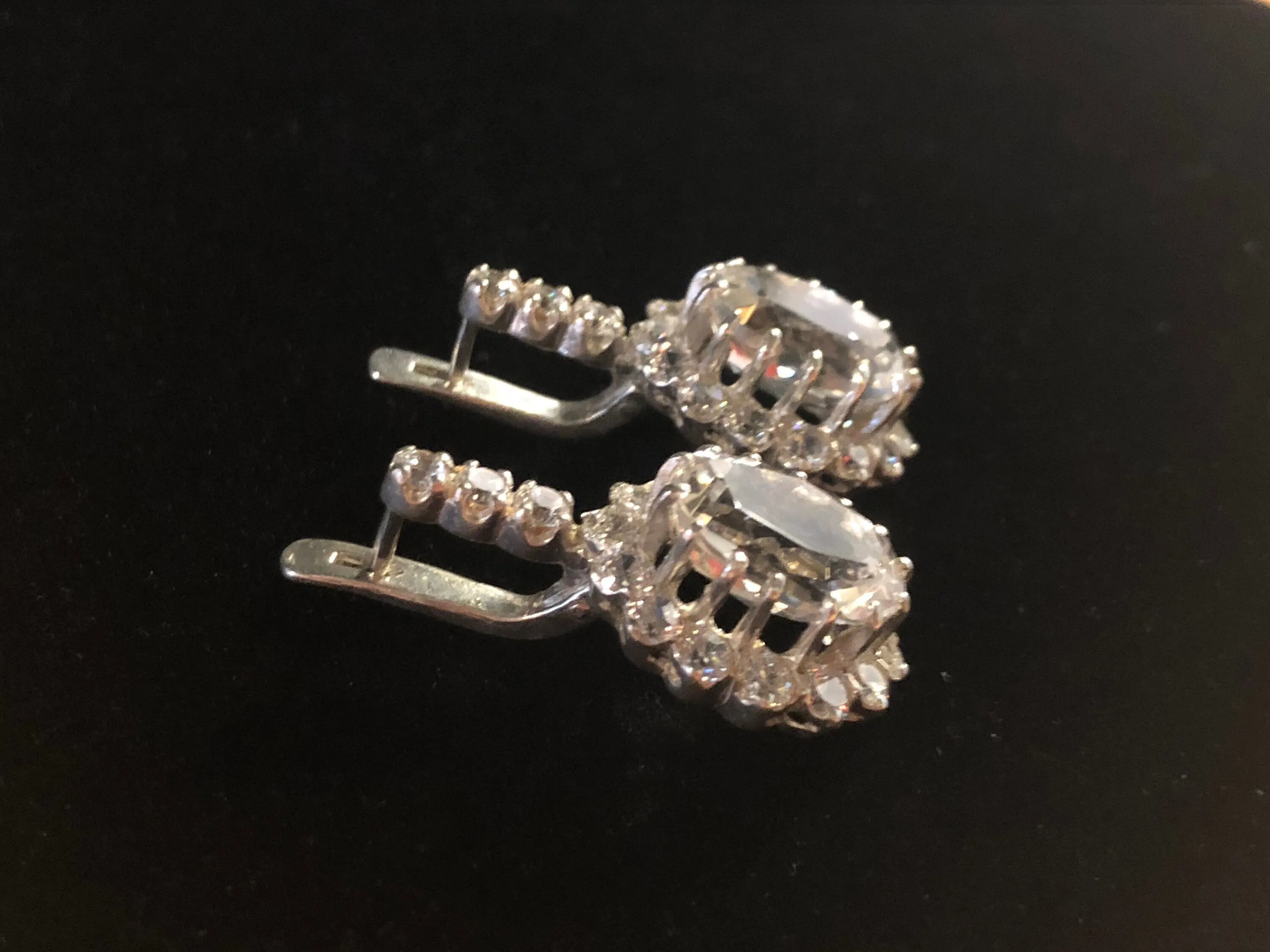 Victorian Topaz Earrings - White Topaz Earrings - Topaz Long Earrings