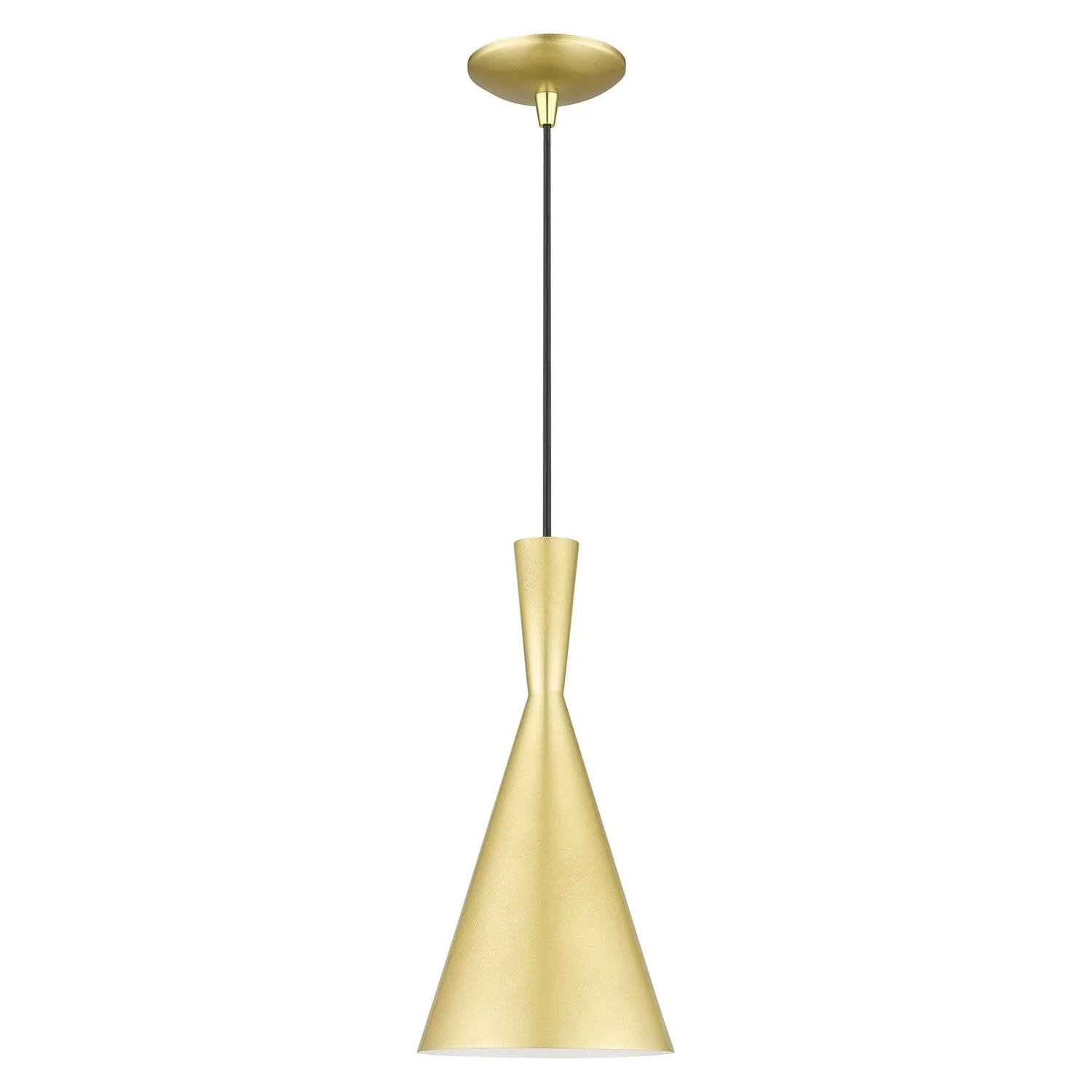 Waldorf 1-Light Pendant in Soft Gold with Polished Brass