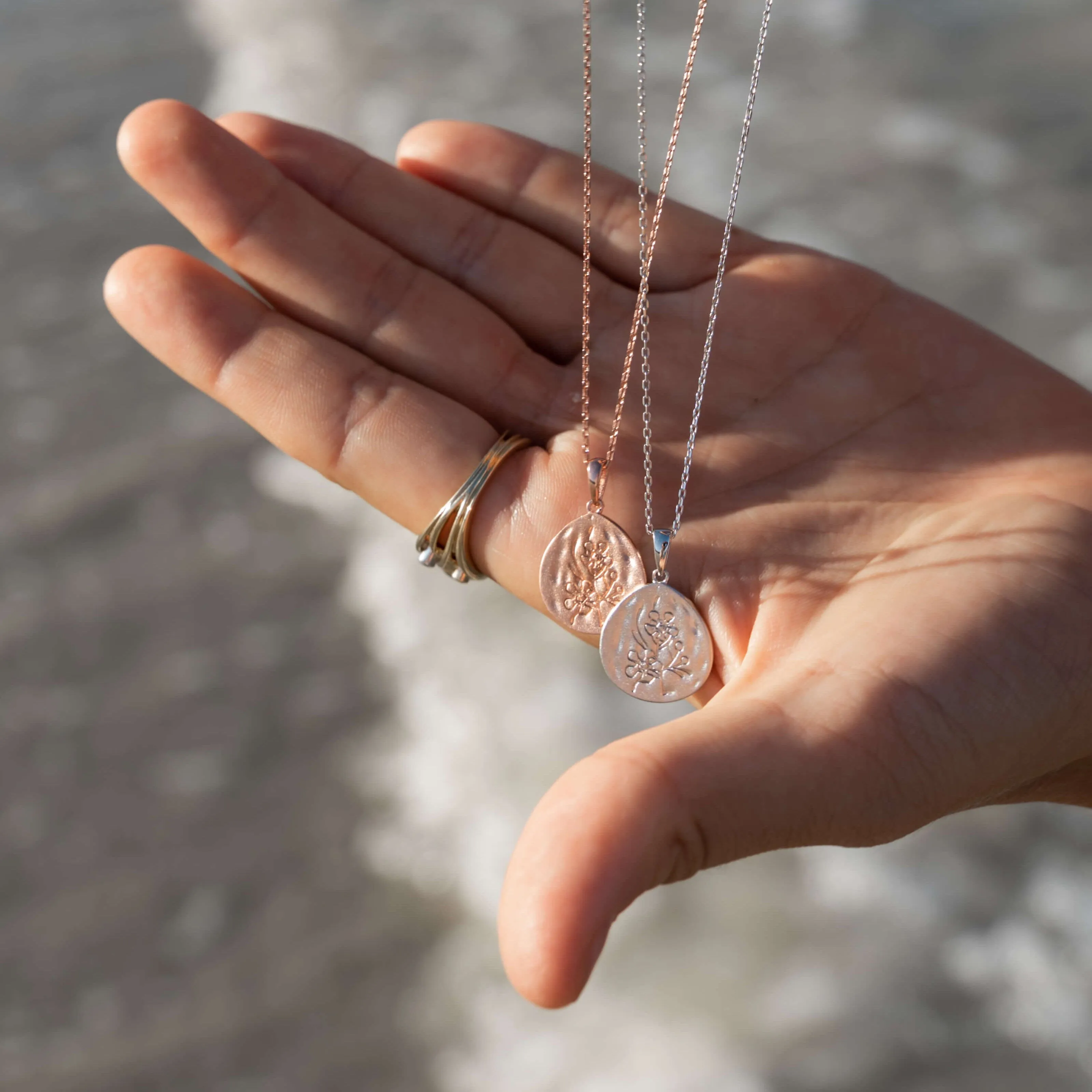 Wild Flower Necklace Sterling Silver Rose GP