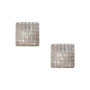 Women's Cushion Micro-Pavé Square Diamond Stud Earrings 0.43ct 10K Yellow Gold