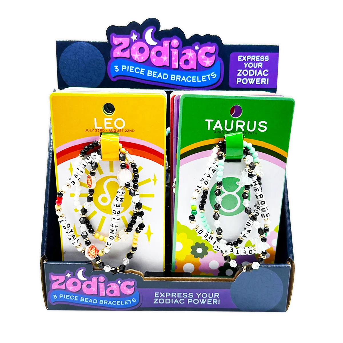 Zodiac 3-Piece Bead Bracelets - 12 Pieces Per Retail Ready Display 25069